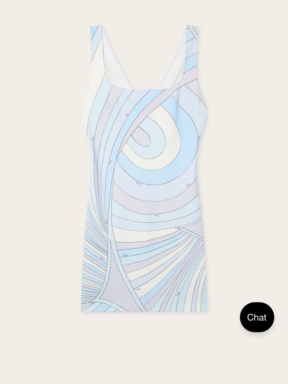 Emilio Pucci Pastel Swirl Mini Slip Dress in Light Blue and Cream